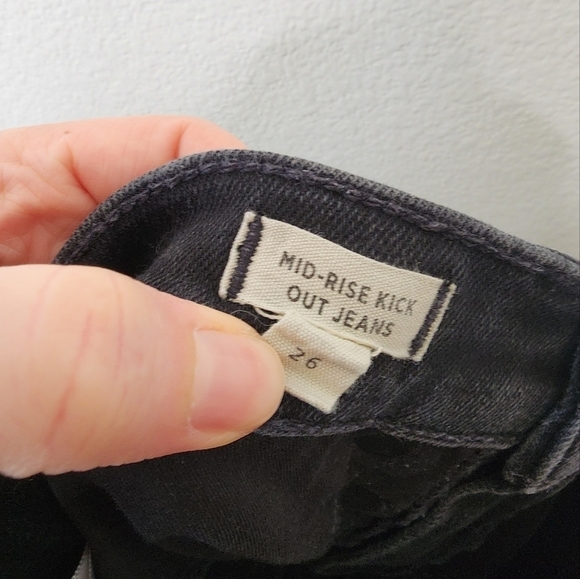 Madewell Black Rinse Wash Kick Out Crop Jeans 26 - Picture 6 of 10